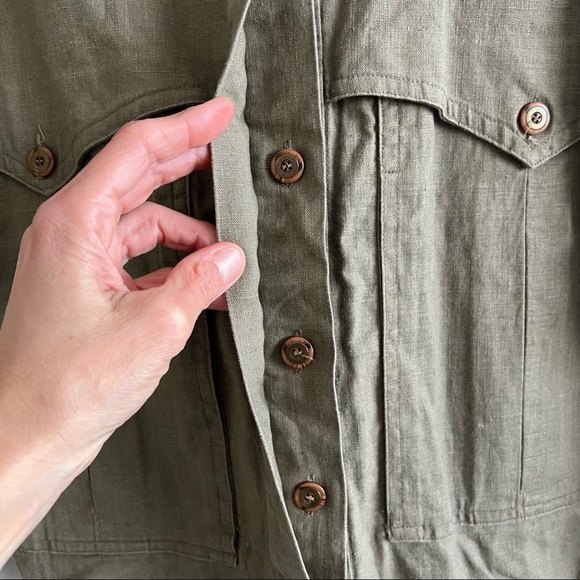 Linen blend bomber jacket - Picture 6 of 12